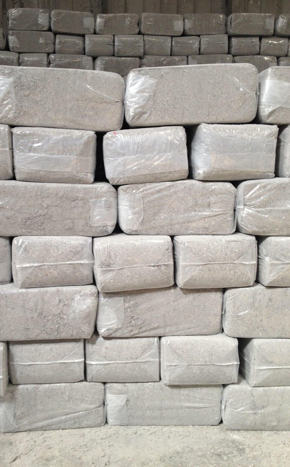 Bales of recovered paper at the IFI insulation plant
