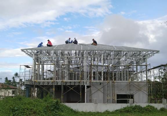 Light gauge steel frame being erected on an ABI project
